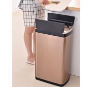 Ведро для мусора сенсорное, прямоугольное, створки, внутр ведро, Foodatlas JAH-5212, 30 л (золотой)