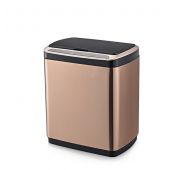 Ведро для мусора сенсорное, прямоугольное, широкое, внутр ведро, Foodatlas JAH-5111, 20 л (золотой)