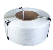Стреппинг лента ПП 12*0,45*3000, полуавтоматическая, белая, диаметр втулки 200мм
